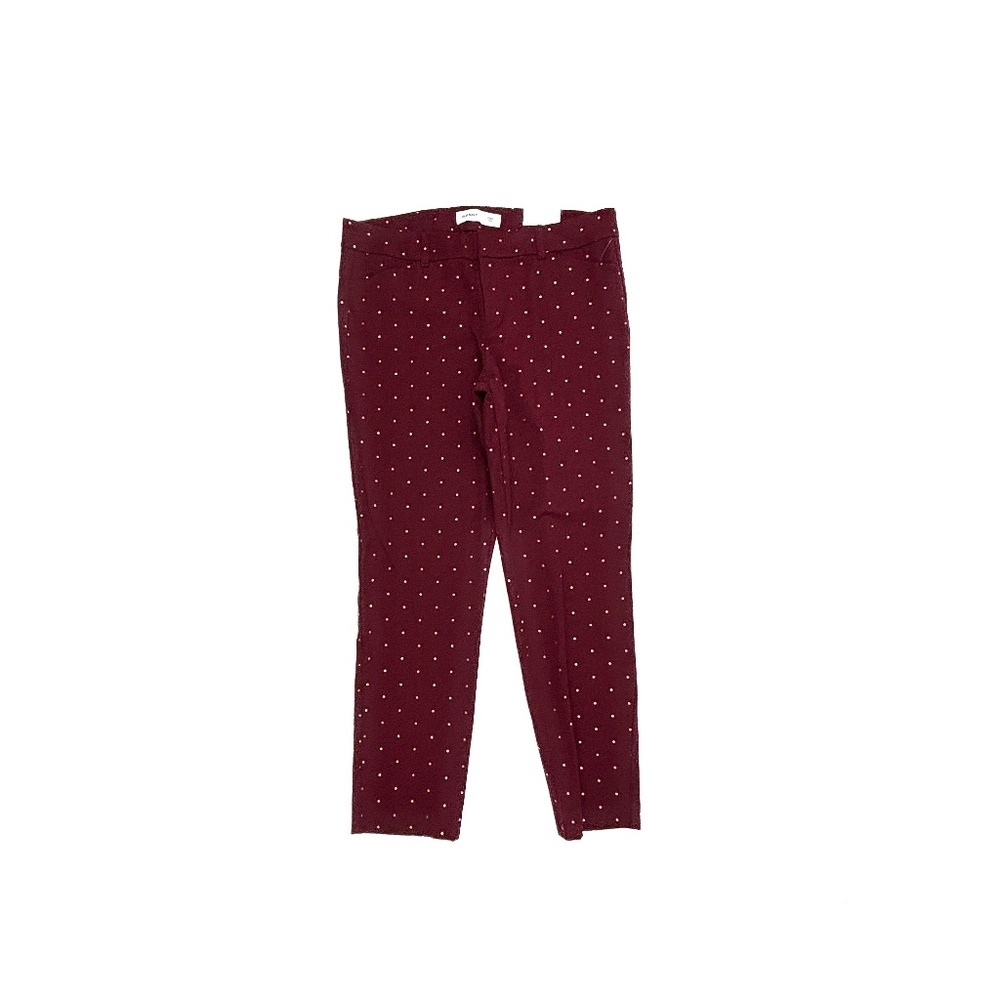 NEW Old Navy Pixie Ankle Women's size 12 Burgundy‎ Polka Dot pants